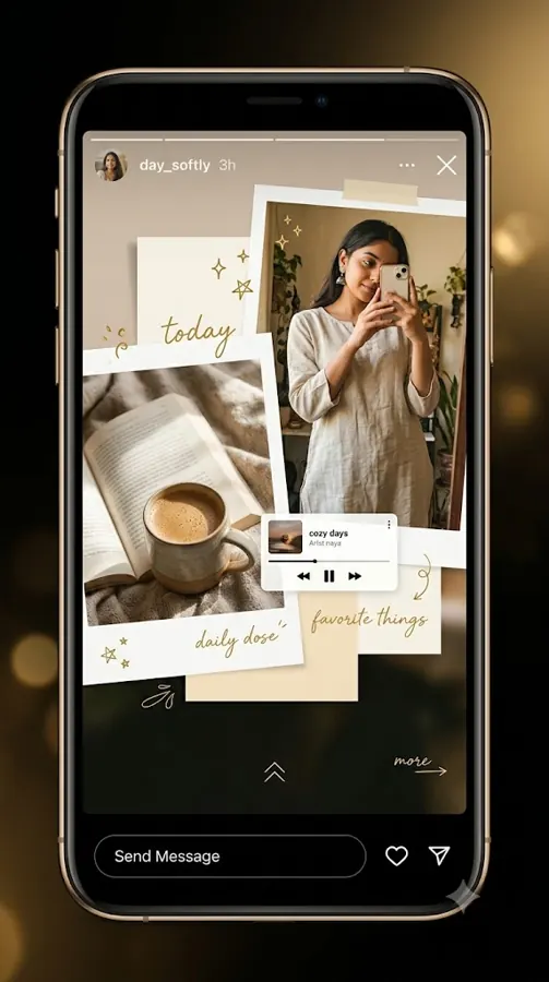 Everyday aesthetic story designed with Snap AI