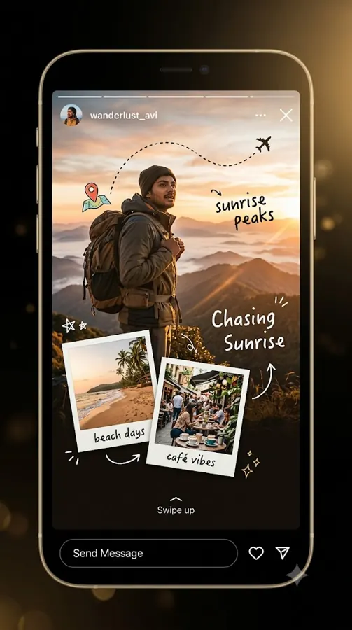 Travel story designed with Snap AI